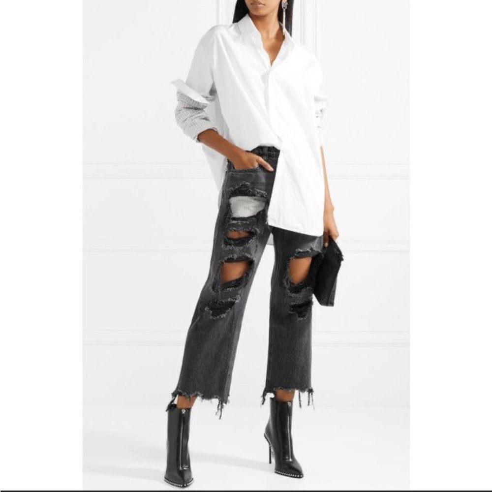 New Alexander Wang Distressed Denim Jeans grunge free people magnolia pearl boho